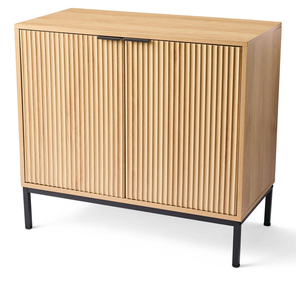 Canvas Byward Scallop Accent Cabinet Oak P8