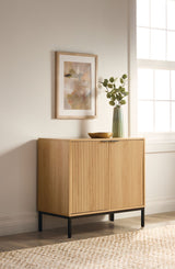Canvas Byward Scallop Accent Cabinet Oak