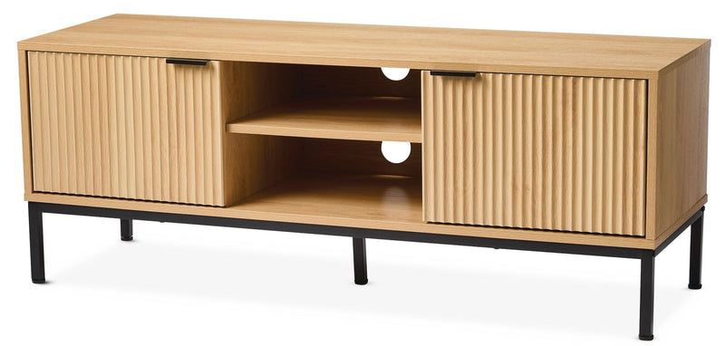 Canvas Byward Scallop TV Stand, Oak E5