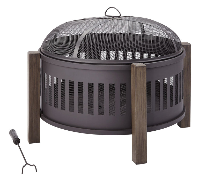 Canvas Campobello Round Wood Burning Outdoor Fire Bowl/Fire Pit, 31 x 24-in M0