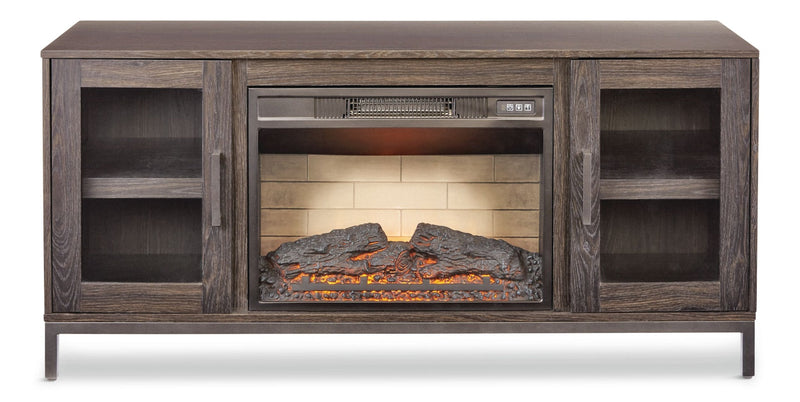 CANVAS Canmore Media Console Electric Fireplace TV Stand with Fireplace, 54-in, 1400W, Brown B7