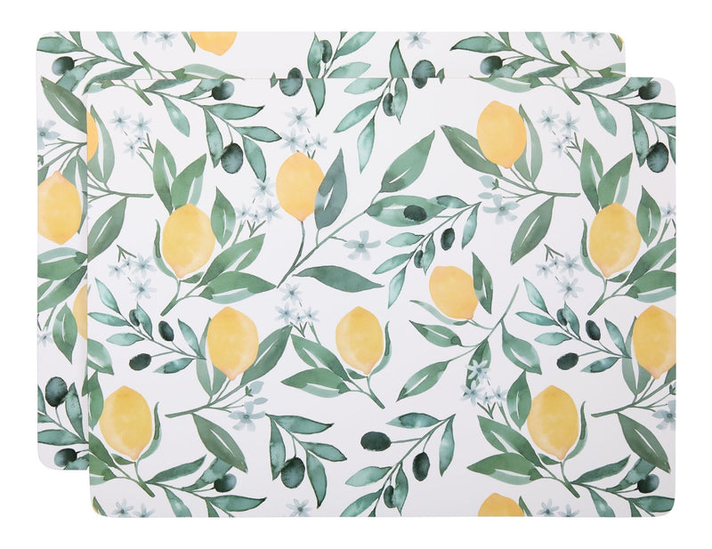 CANVAS Citrus Rectangle Cork Placemat Set, Multi-Coloured, 11-in x 15-in, 2-pk W7