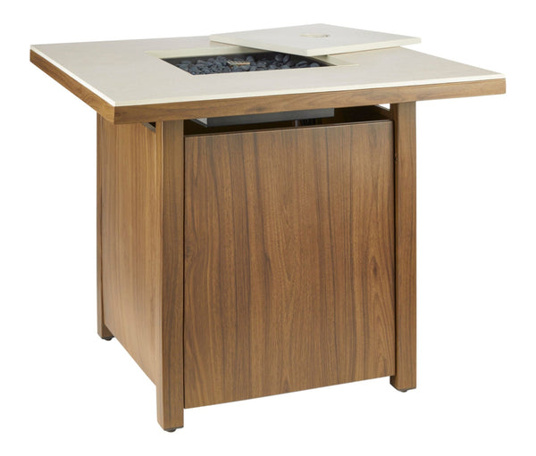 CANVAS Clarke LP Gas Outdoor Fire Table, 40,000 BTUs, 30-in, Brown F6