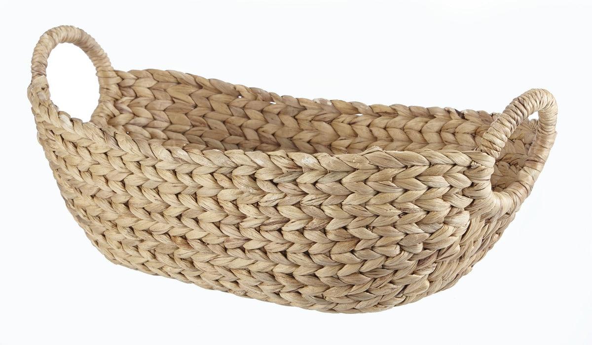 CANVAS Della Oval Woven Natural Material Storage Basket, 19.6 x 11.4 x 8-in