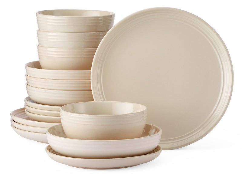 CANVAS Edenhill Farmhouse Bistro Stoneware Dinnerware Set, Serves 4, 16-pc, Cream K7