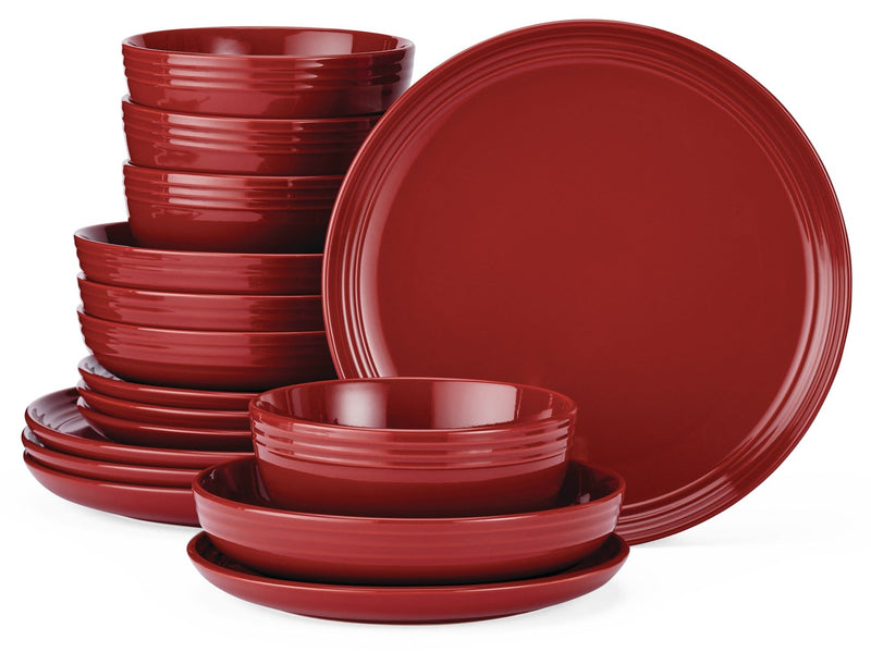 CANVAS Edenhill Farmhouse Bistro Stoneware Dinnerware Set, Serves 4, 16-pc, Red P9