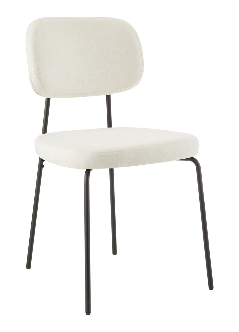 Canvas Evelyn Upholstered Fabric Dining Chair, Off-White/Light Grey H0