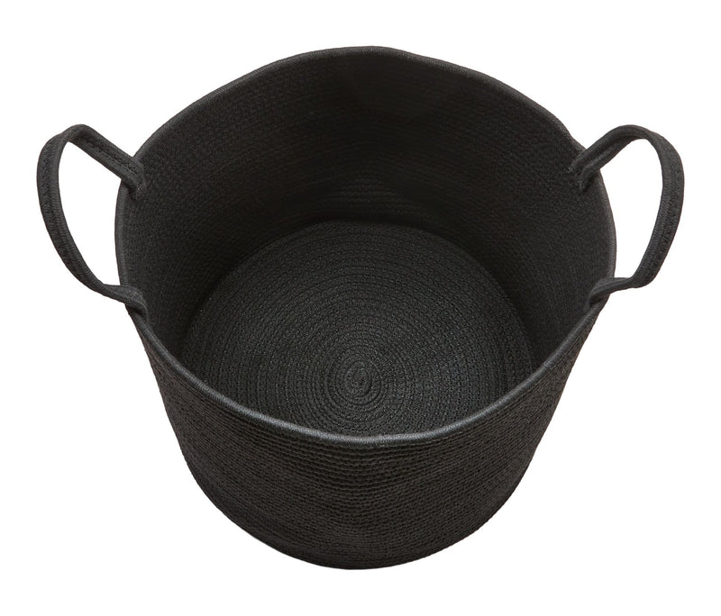 Canvas Finn Woven Cotton Rope Storage Basket, Black N8