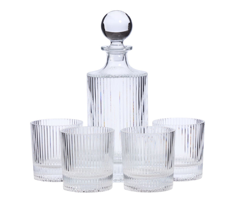 CANVAS Fluted Decanter & Glasses Set, 5-pc J0