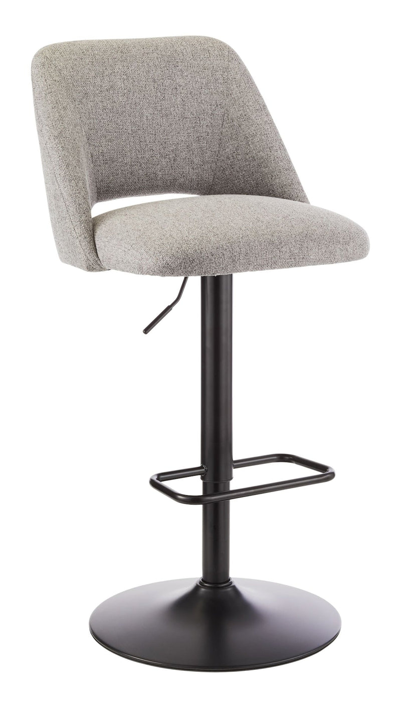 Canvas Inaya Adjustable Height Gas Lift Swivel Bar Stool, Grey G3