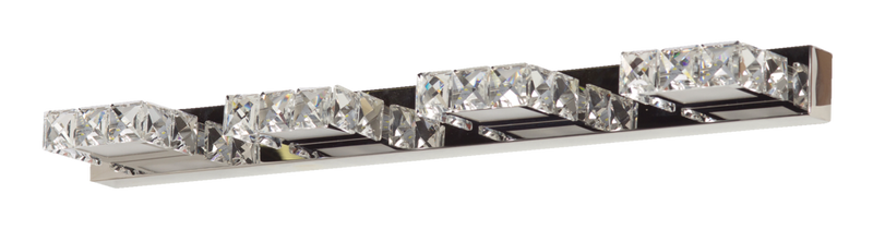 CANVAS Isabella 4-Light Crystal Design LED Vanity Light Fixture, Chrome A6