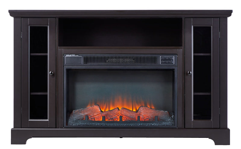CANVAS Kingwood Media Electric Fireplace TV Stand, 57-in, 1500W, Includes Remote Control, Brown P8