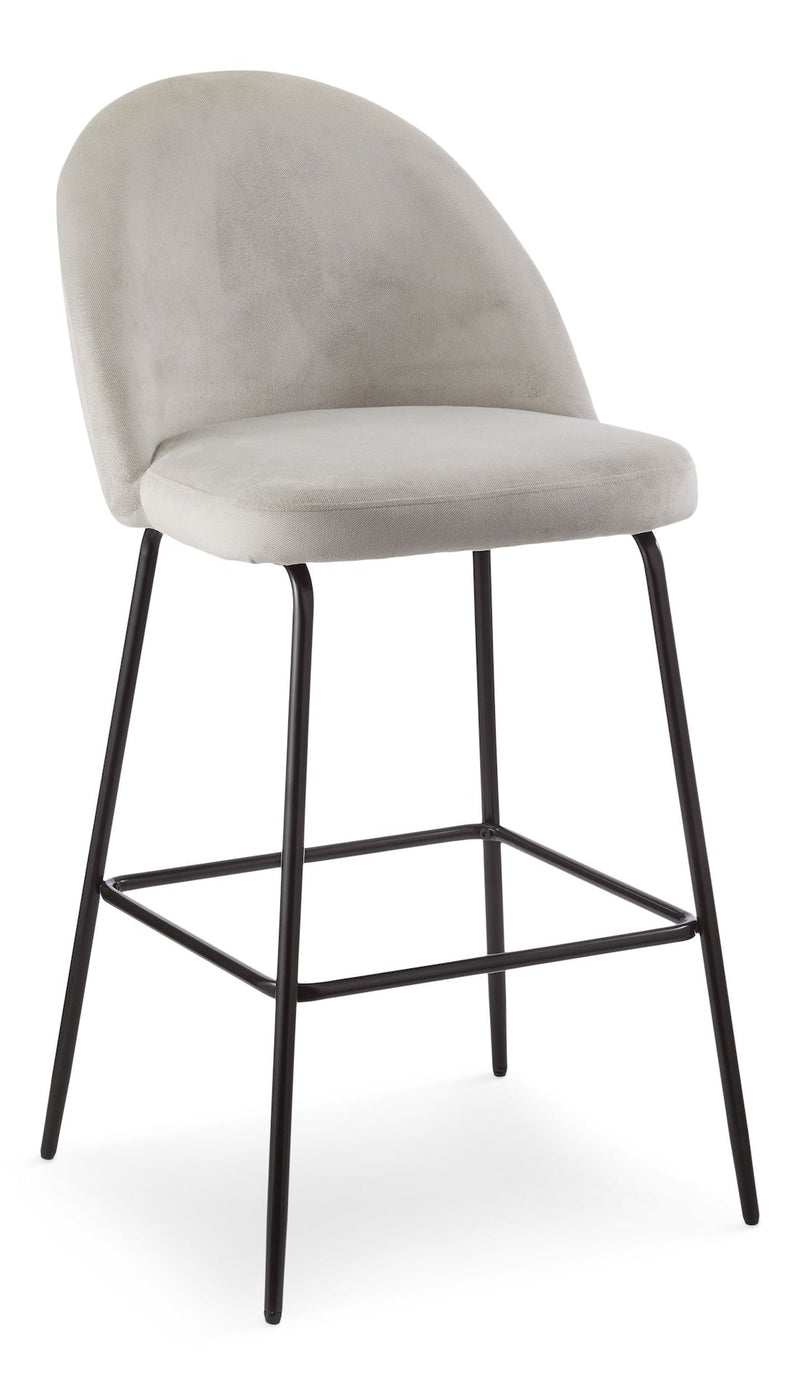 Canvas Koen Bar Elegant Counter Stool with Footrest, Grey P9