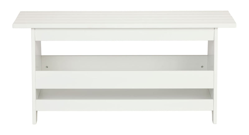 Canvas Kya Wooden Entryway Bench with Storage Rack, White T1