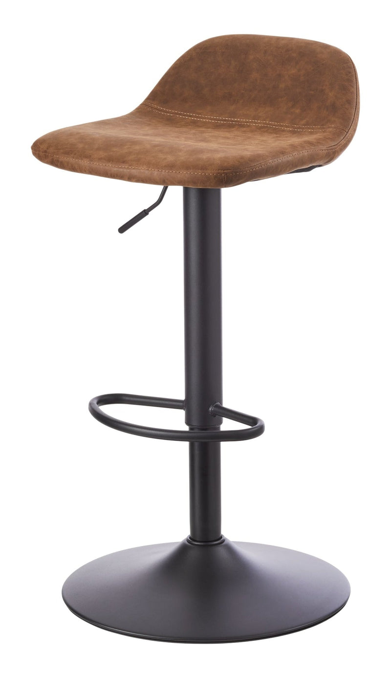 Canvas Luis Adjustable Height Gas Lift Swivel Bar Stool, Brown Y9