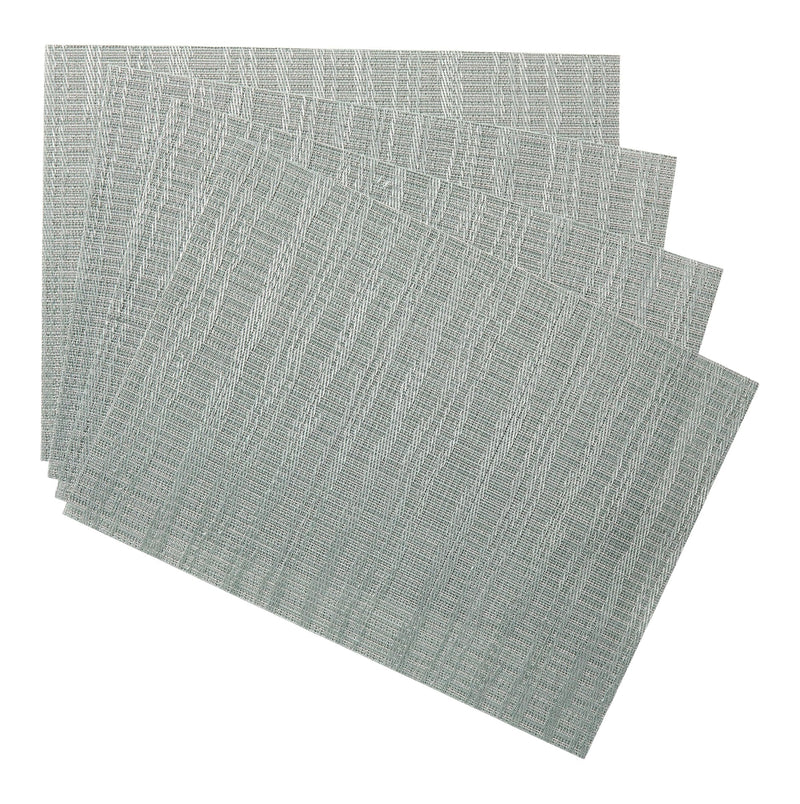 CANVAS Lurex Rectangle Textilene Woven Placemat, Sage, 13-in x 18-in, 4-pk R7