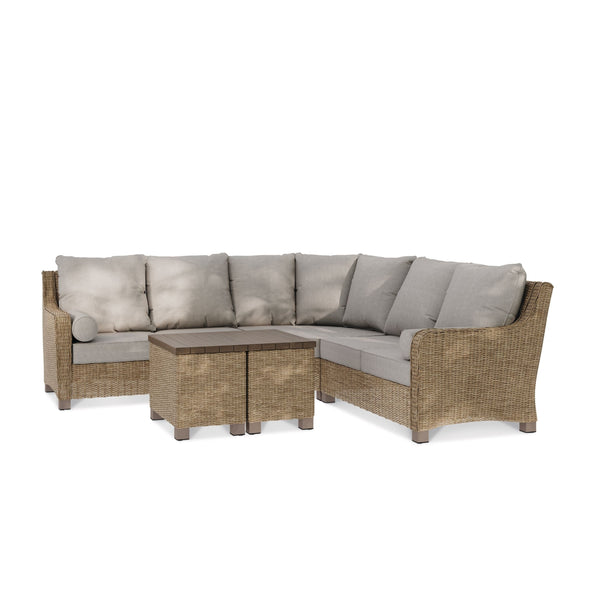 CANVAS Moraine All-Weather Wicker Outdoor/Patio Sectional Set, UV-Resistant Cushions, 5-pc I8