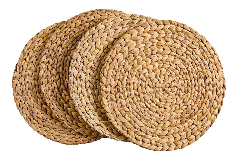 CANVAS Natural Round Paper Placemat/Charger, Beige, 4-pk G4