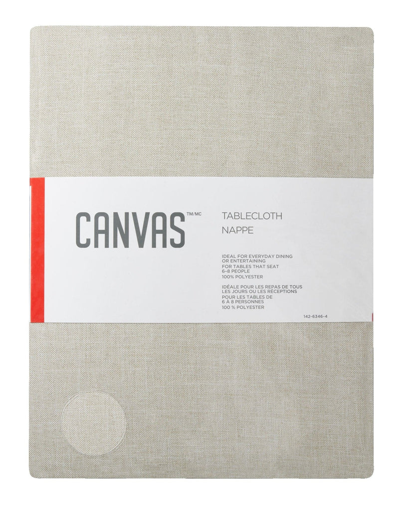 CANVAS Oatmeal Table Cloth, 60 x 84-in U6