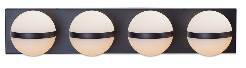Canvas Orion 4-Light Vanity with Acrylic Glass, Black, 25-in X0