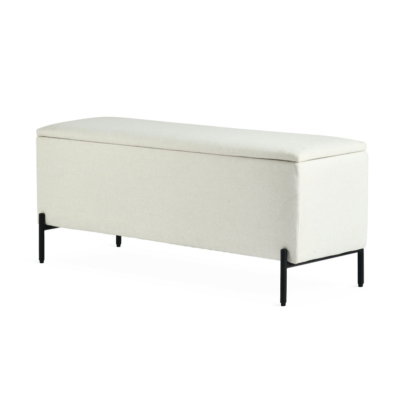 Canvas Picton Storage Bench, White V9