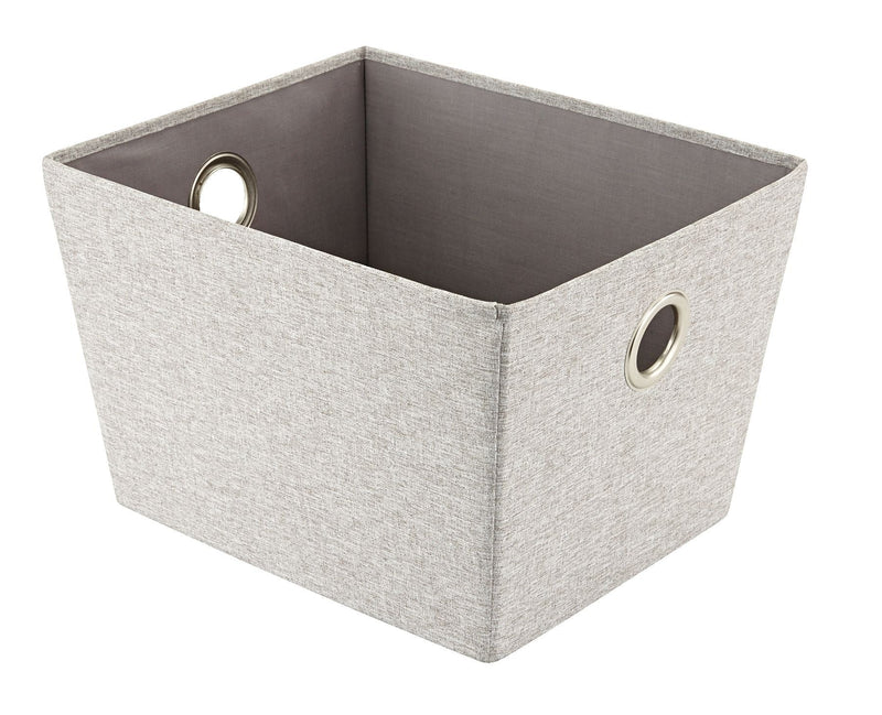 CANVAS Piper Rectangular Fabric Basket, Grey, 13.4 x 11 x 9-in P1