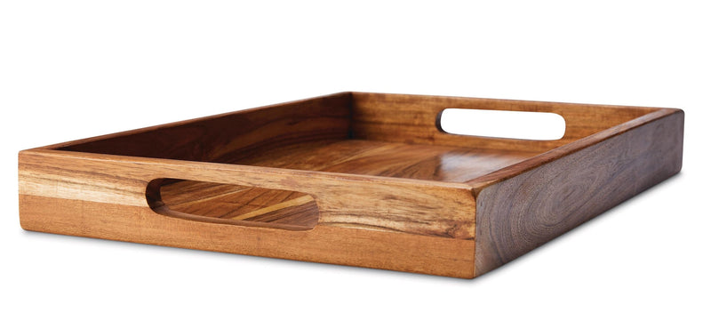 CANVAS Rectangular Wood Serving Tray with Round Handles, 18-in P7