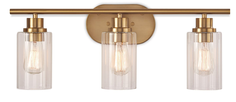 CANVAS Rosstown 3-Light Vanity Light Fixture with Glass Shades, Brushed Gold Z7