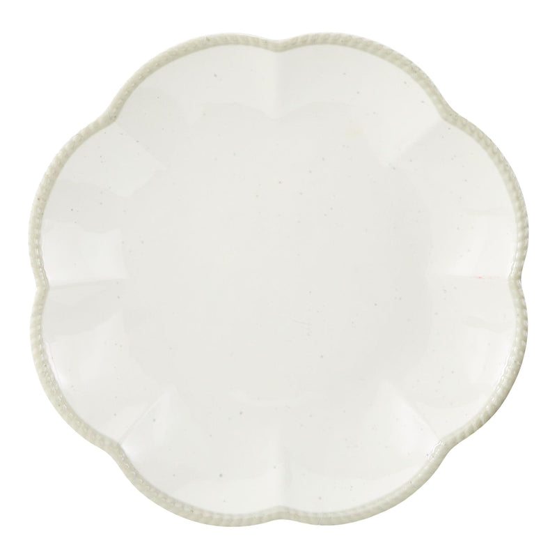 CANVAS Scalloped Dinner Plate, BPA-free, Plastic, Ivory Colour X4