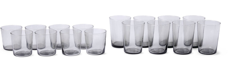 CANVAS Smoked Glassware Tumbler Set, 13 oz & 19 oz, 16-pc R4