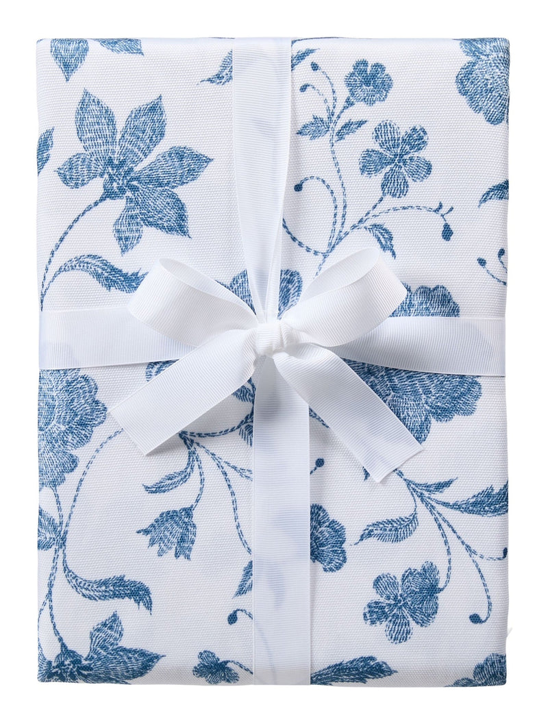 CANVAS Spill Resistant Floral Print Table Cloth, Blue/White, 60-in x 104-in L4