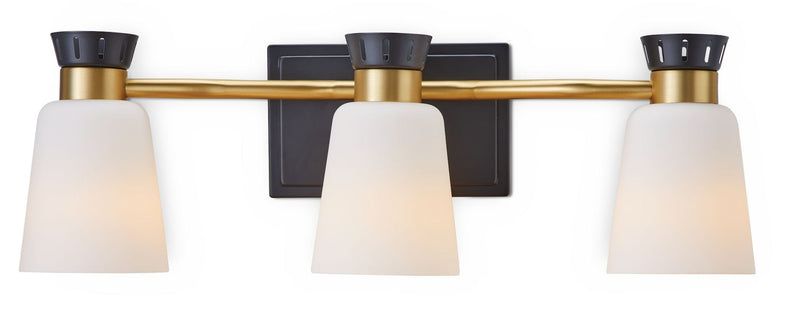 Canvas Springwater 3-Light Vanity with Opal Glass, Black P0