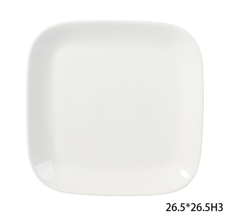 CANVAS Square Stoneware Dinner Plate, 10-in, White P0