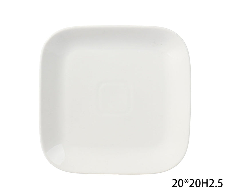 CANVAS Square Stoneware Side Plate, 8-in, White T1