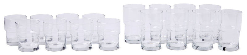 CANVAS Stacking Glassware Tumbler Set, 12 & 16 oz, 16-pc U0