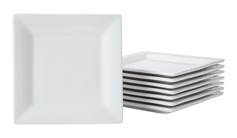 CANVAS Stoneware Appetizer Plates, Square, 8-pk M0