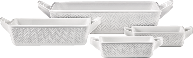 CANVAS Stoneware Bakeware Set, White, Assorted Sizes, 4-pc K4