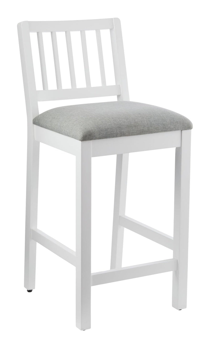Canvas Theo Wooden Counter Stool with Footrest, White T9