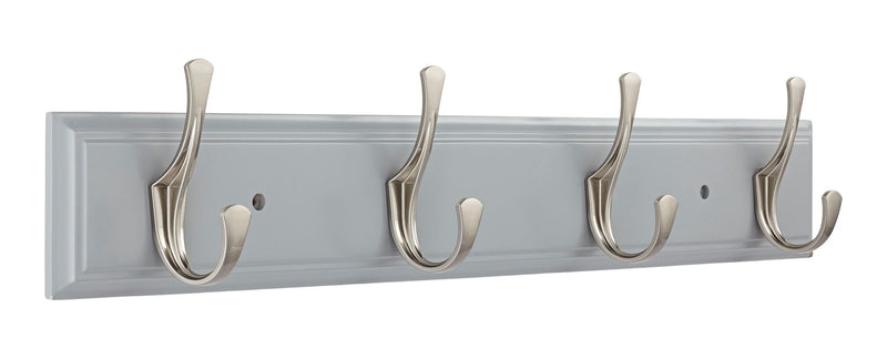 CANVAS Voisin Stainless Steel 4-Hook Rail, Flint Grey, 27-in K2