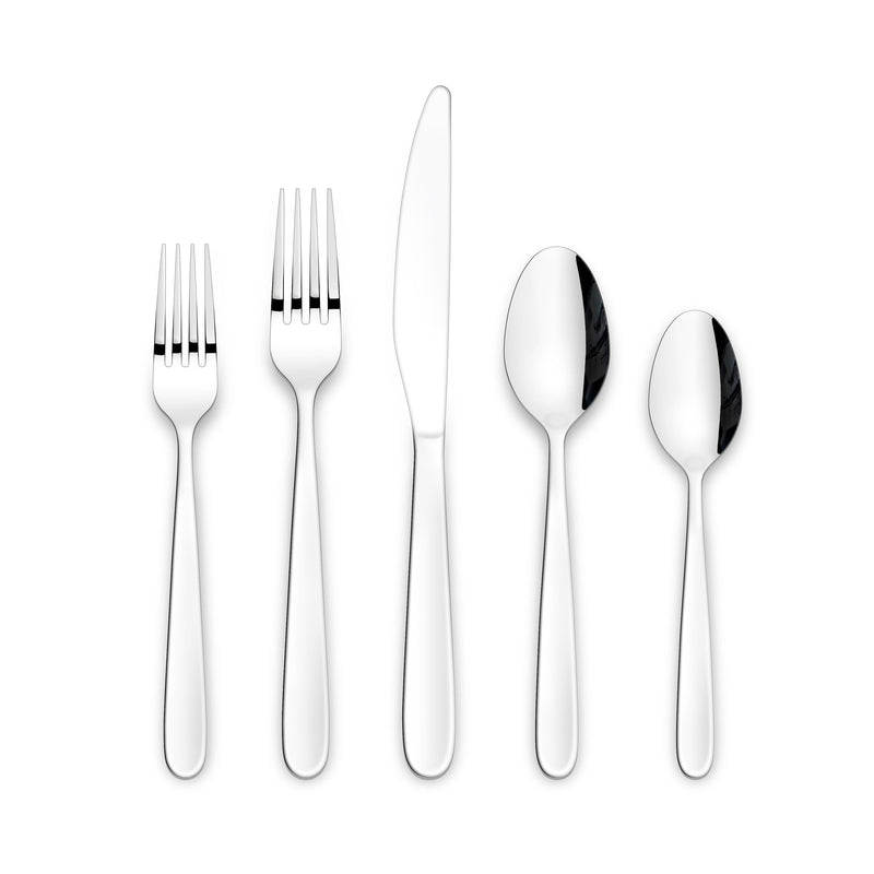 CANVAS Wembury Scoop Handle Flatware Set, Stainless Steel, Serves 10, 50-pc Q9