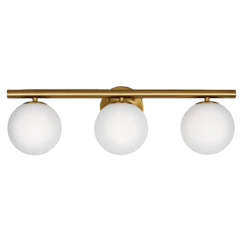 CANVAS Winslow 3-Light Vanity Light Fixture with Opal Glass Shades, Brushed Gold L7