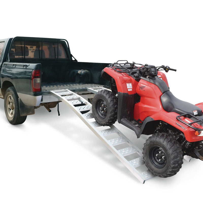 CargoMaster Aluminum Arched Loading Ramps Pair with Adjustable Straps, 90 x 12-in, 2-pc F5