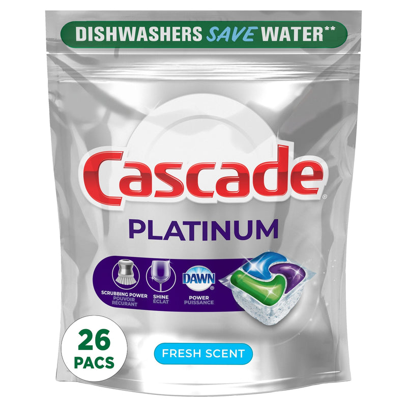 Cascade Platinum Action Pacs Dishwasher Detergent, Fresh Scent, 26-ct D6