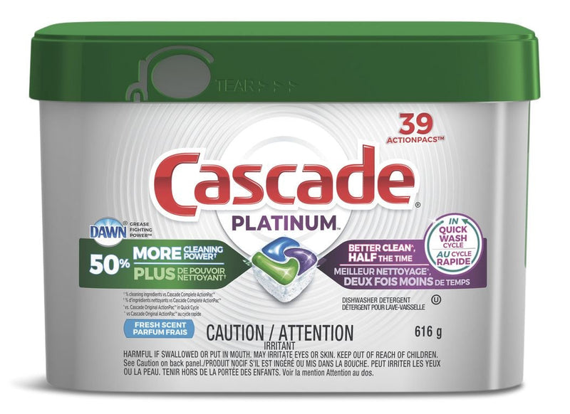 Cascade Platinum Dishwasher Detergent Pods, Fresh, 39-pk I0