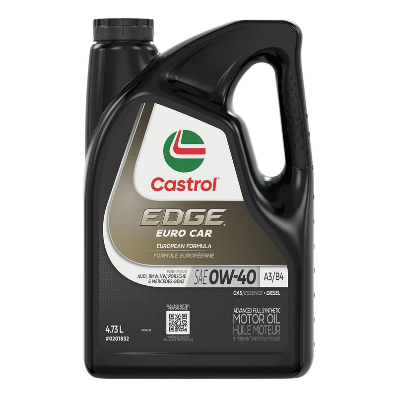Castrol EDGE Euro 0W40 A3/B4 Advanced Synthetic Engine/Motor Oil, 5-L B5