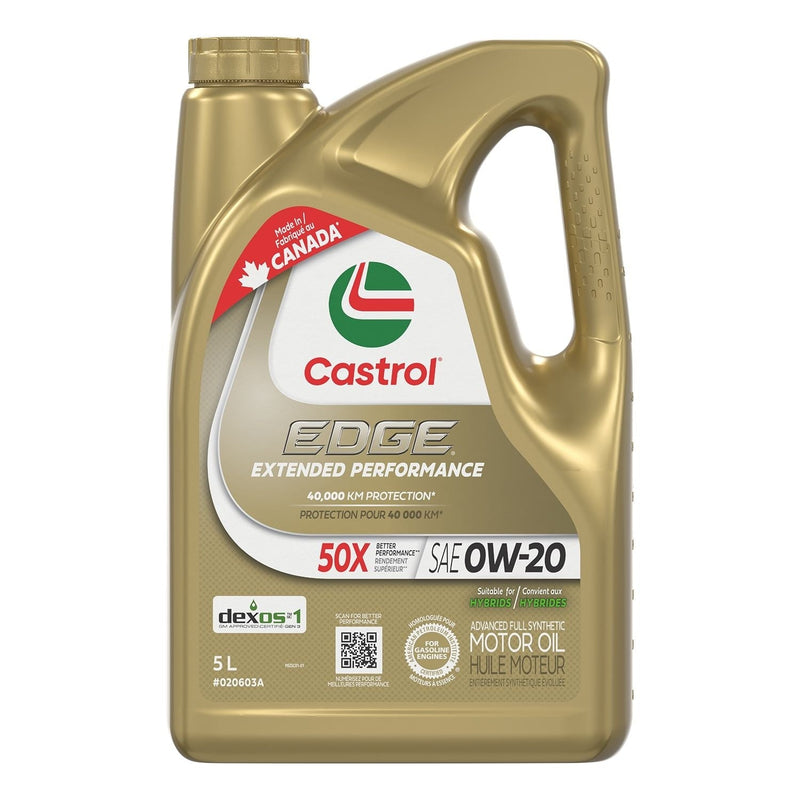 Castrol EDGE Extended Performance 0W20 Synthetic Engine/Motor Oil, 5-L Y5