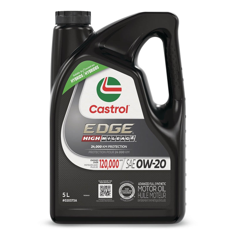 Castrol EDGE High Mileage 0W20 Synthetic Engine/Motor Oil, 5-L P4