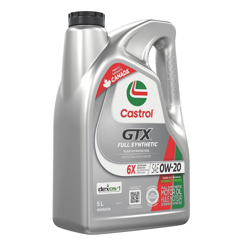 Castrol GTX Full Synthetic 0W20 Engine/Motor Oil, 5-L Jug E8