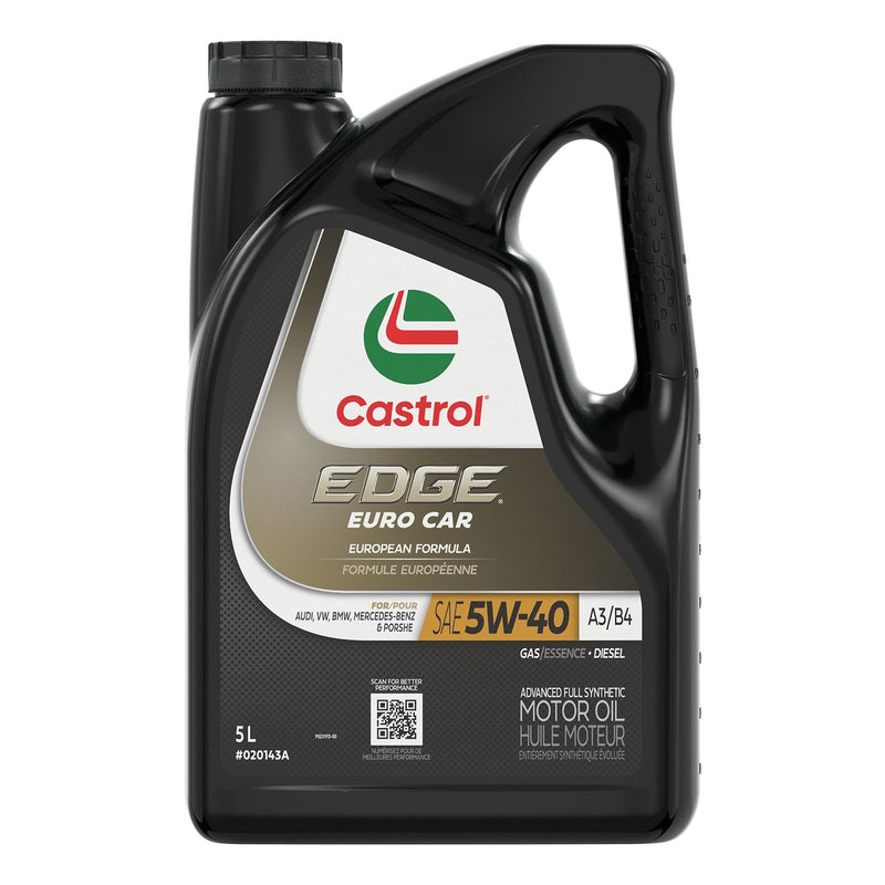 CastrolEDGE Euro A3/B4 5W40 Advanced Synthetic Engine/Motor Oil, 5-L J8