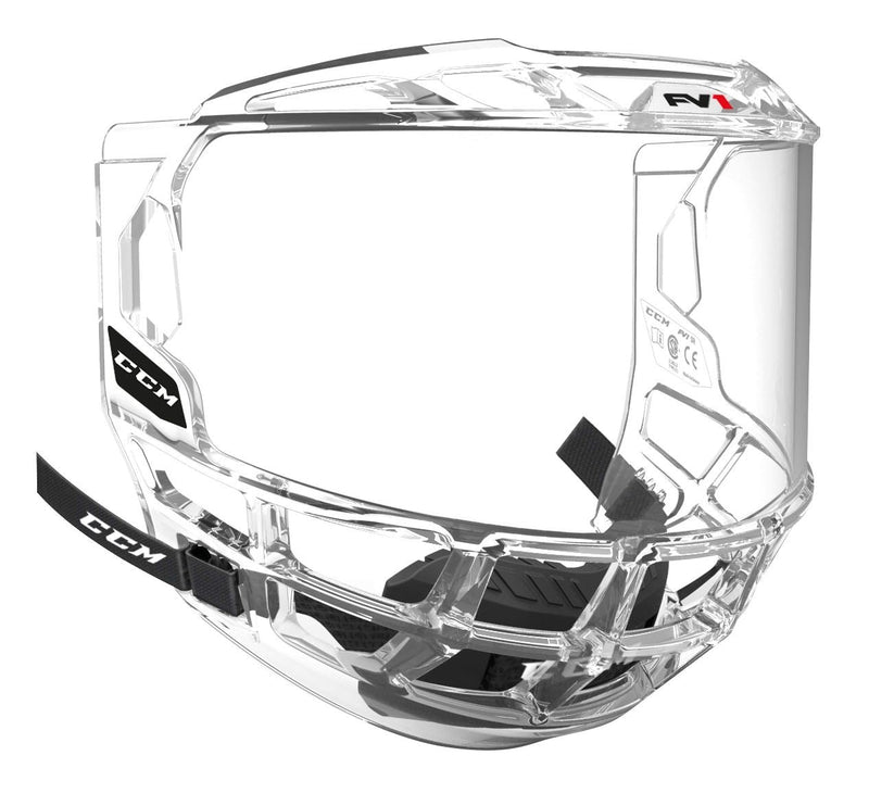 CCM FV1 Full Hockey Helmet Mask/Shield/Bubble, Junior, Clear N5